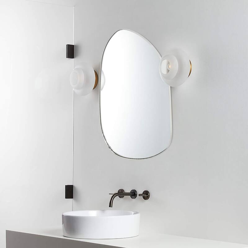 TEHOME Bertlinde wall mirror irregular shaped mirror for living room - 30" x 22" - Chrome