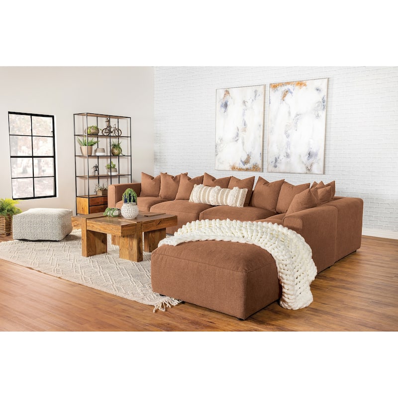 Colleen Terracotta 6-piece Upholstered Tight Seat Modular Sectional