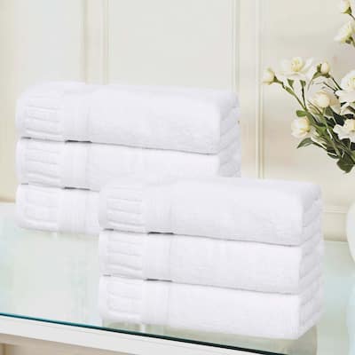 Superior Venice Zero Twist Cotton Medium Weight Absorbent Hand Towels, Set of 6