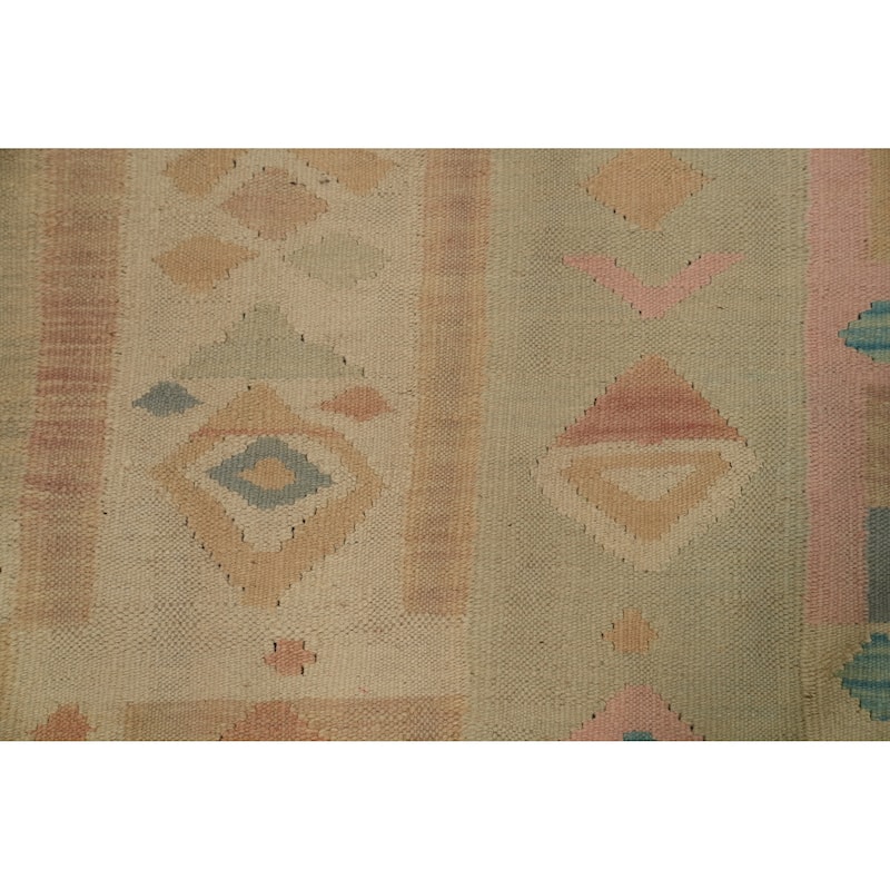 Hand Woven Southwestern Wool Blue Multi-Colored Area Rug - 6' 2'' X 4' 1''