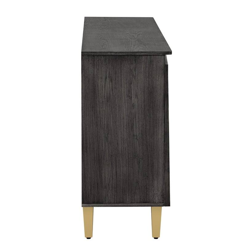 Retro 60" Buffet Cabinet with Storage, Vintage Sideboard with Dimensional Effect 4-Door
