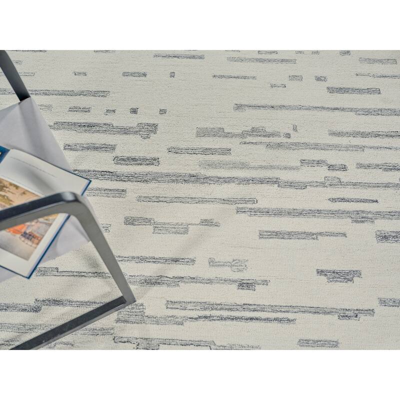 Exquisite Rugs Carmel Handmade Hand-tufted New Zealand Wool on Canvas Ivory/Gray Area Rug