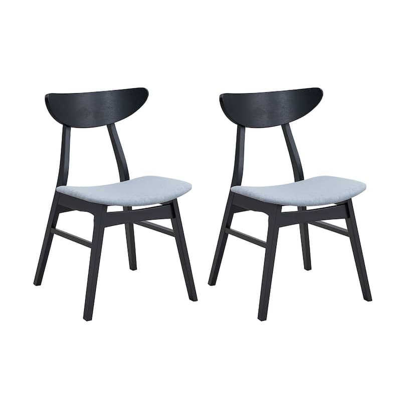 Modern Set of 2 Soft Upholstered Kitchen Side Chairs Kitchen Chairs for Dining Room,Living Room-Black