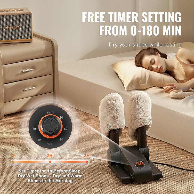 Detachable 4 Tubes Shoe Dryer, Portable Boot Dryer with Timer, Boot Warmers/Dryer with Heat Blower for Snow Boots