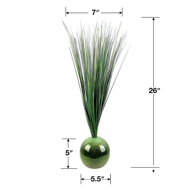 26-inch Artificial Grass in Ombre Ball Vase