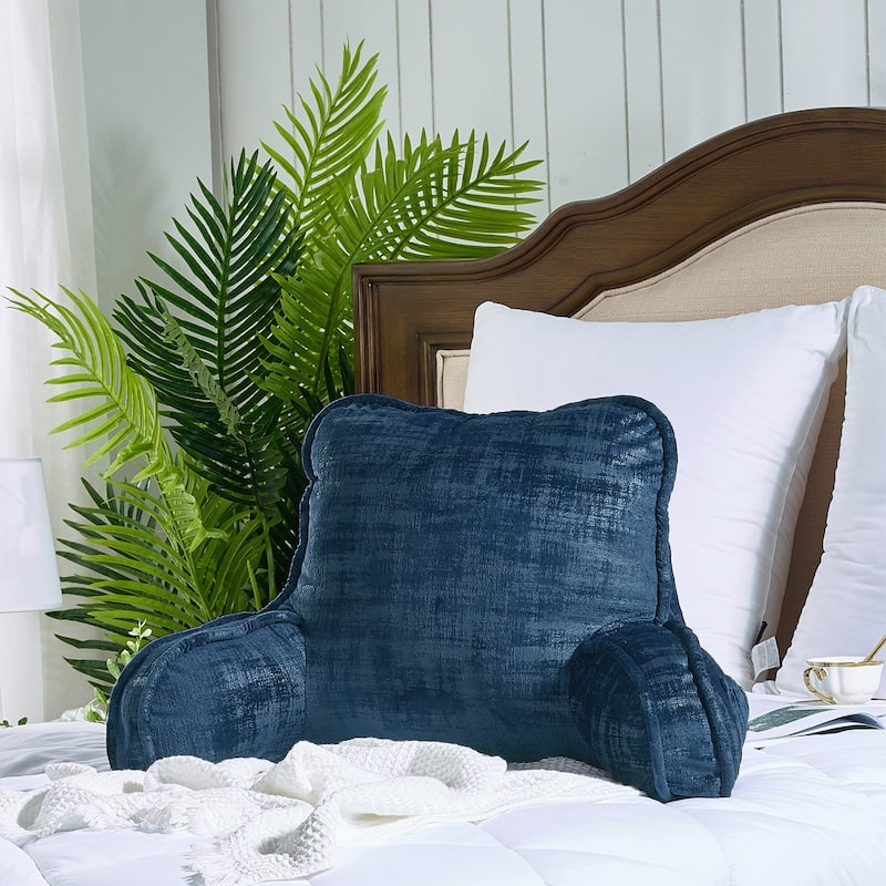 Textured Velvet Bedrest Reading Pillow Cover & Filling