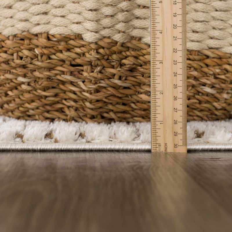 Hauteloom Keita Hallway, Kitchen Runner Rug - High Pile - Bone - 2'8" x 7'3"