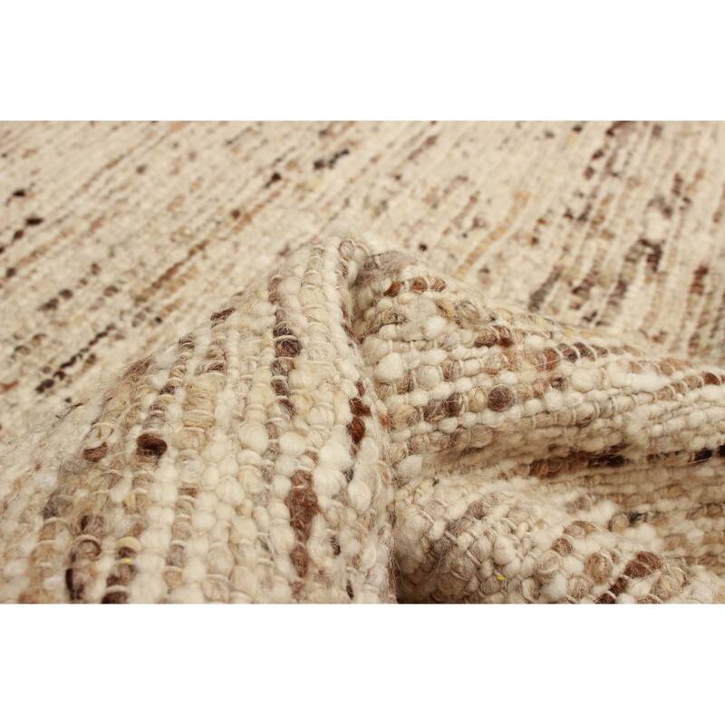 ECARPETGALLERY Braid weave Sienna Cream Wool Rug - 5'1 x 7'10