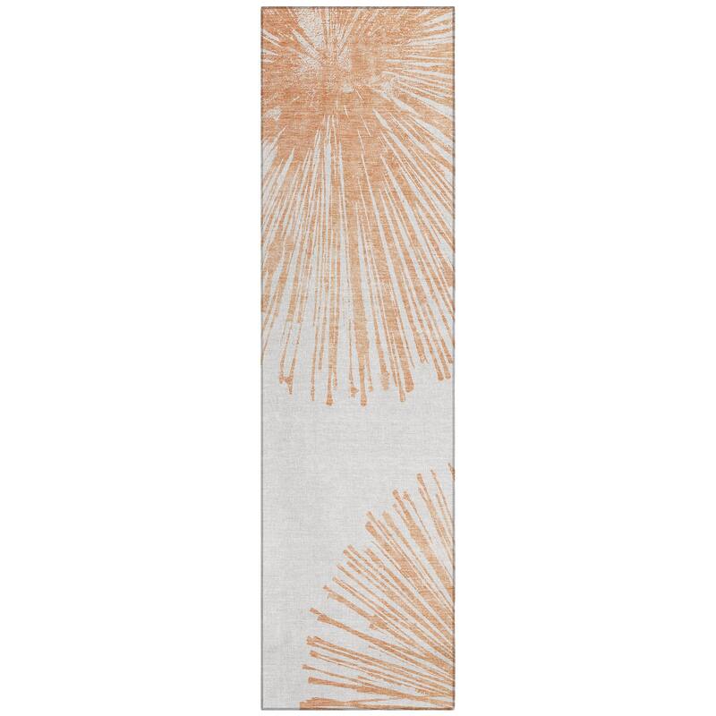 Machine Washable Indoor/ Outdoor Chantille Contemporary Burst Rug