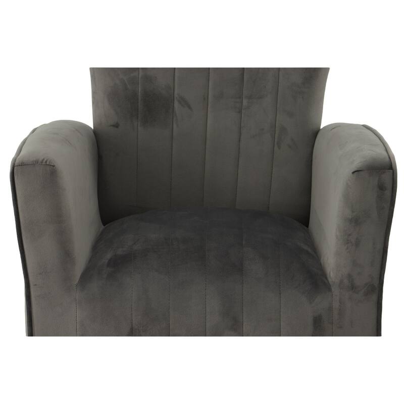 Wingback Upholstered Velvet Armchair - 41.25" - Gray