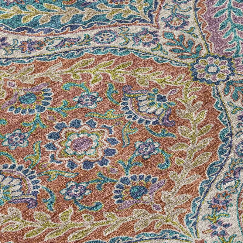HomeRoots Floral Traditional Rectangle Outdoor Rug
