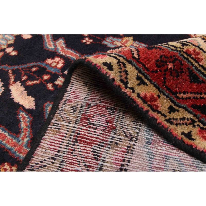 ECARPETGALLERY Hand-knotted Anatolian Vintage Dark Navy Wool Rug - 5'1 x 10'7