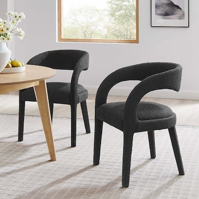 Pinnacle Boucle Upholstered Dining Chair Set of Two
