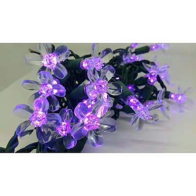 Purple Flower LED Set of 25 Lights Light String