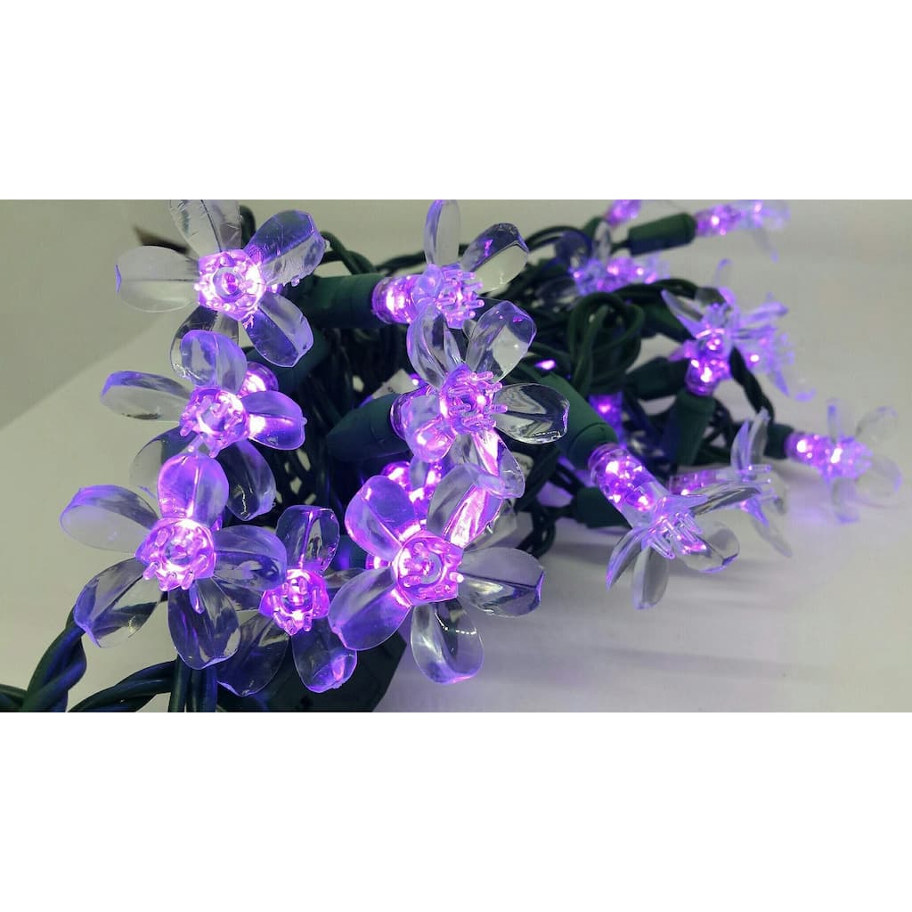 Purple Flower LED Set of 25 Lights Light String