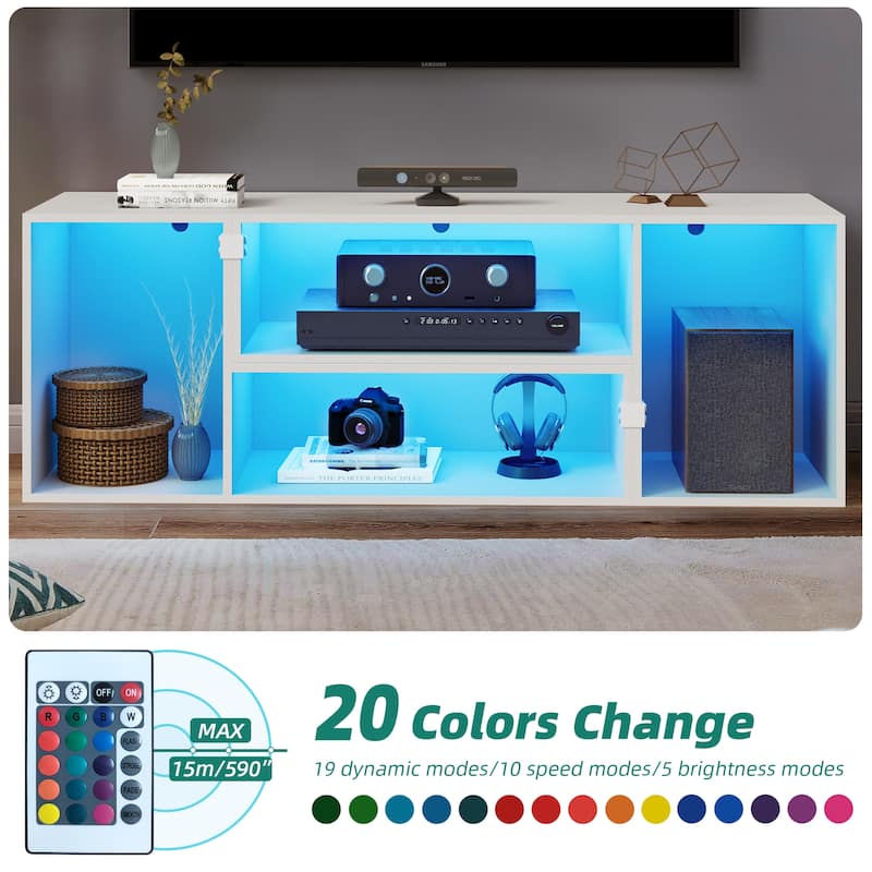 Moasis Modern DIY TV Stand Deformable Entertainment Center with LED Light Strip