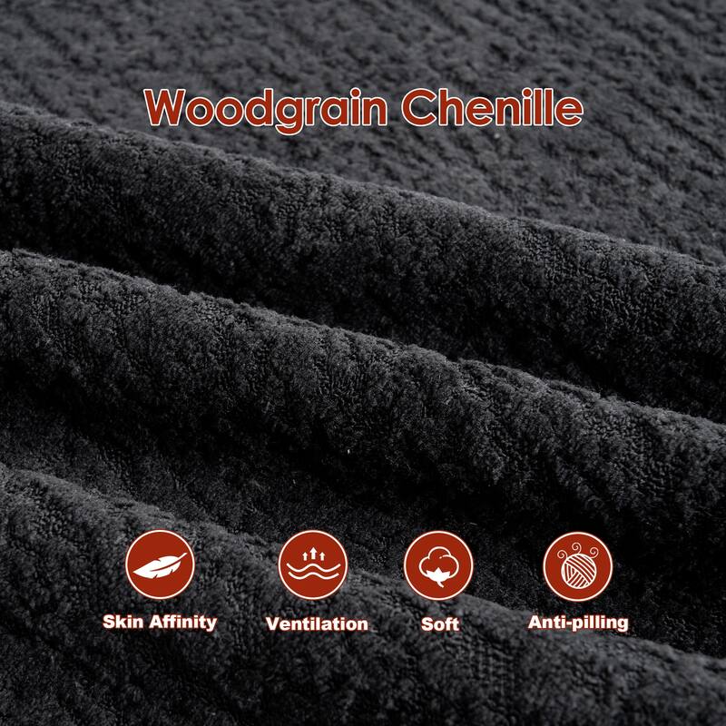 Modern 2-in-1 2-Seater Sofa Folding Sofa Bed with 4 Pillows, Chenille Fabric, High-Density Foam, for Apartment Living Rooms