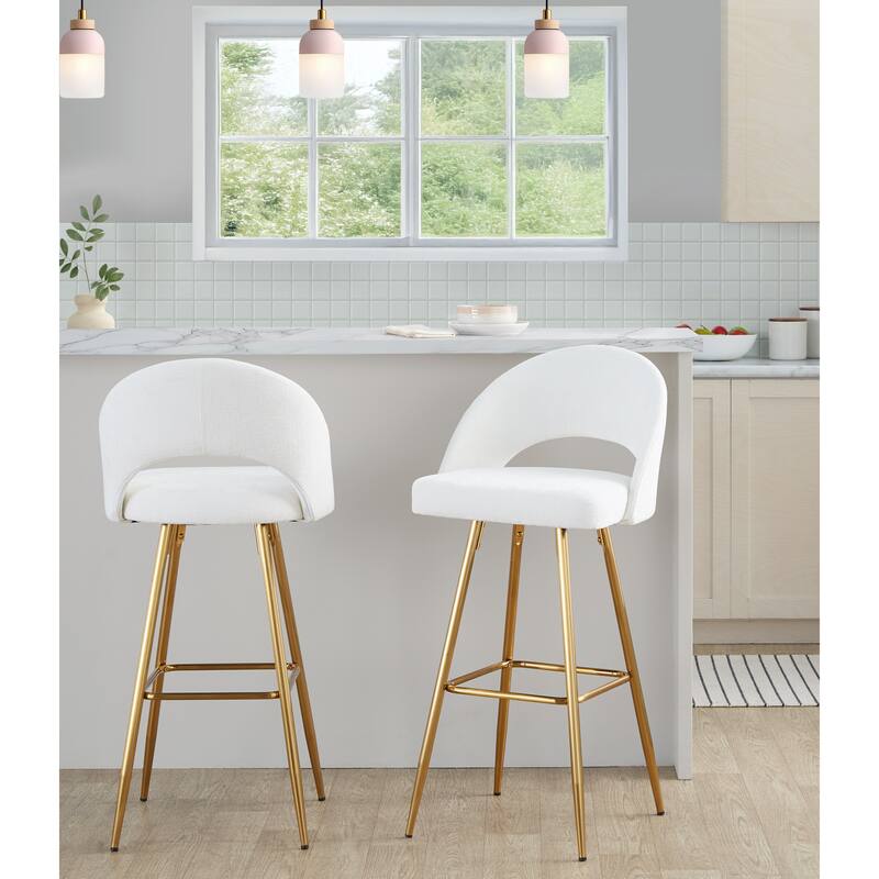 Renee Upholstered 30" Fixed-height Barstool - Set Of 2
