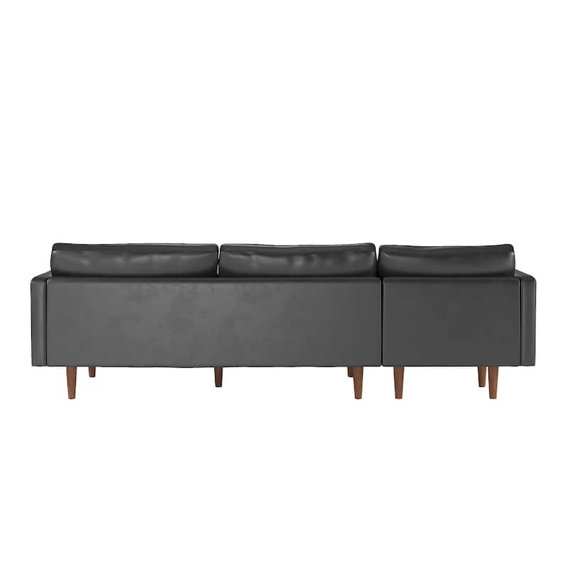 Oana Mid-Century Faux Leather Sectional Sofa by iNSPIRE Q Modern