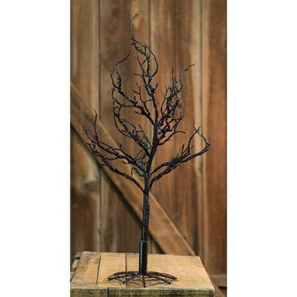 Black Glitter Halloween Tree W Web Base 18 Brown Overstock 28269619