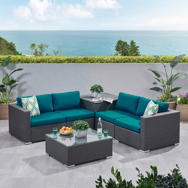 Santa Rosa Outdoor 6-piece Wicker Sectional Sofa by Christopher Knight Home