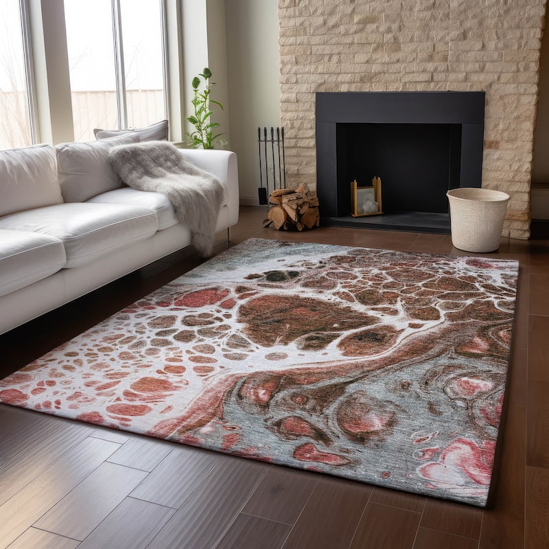 Premium Washable Super Soft Abstract Ink Mayfield Rug