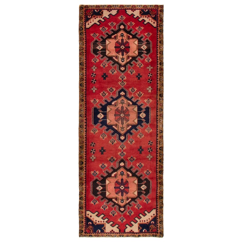 ECARPETGALLERY Hand-knotted Konya Anatolian Red Wool Rug - 3'6 x 9'5 - Red - 3'6 x 9'5