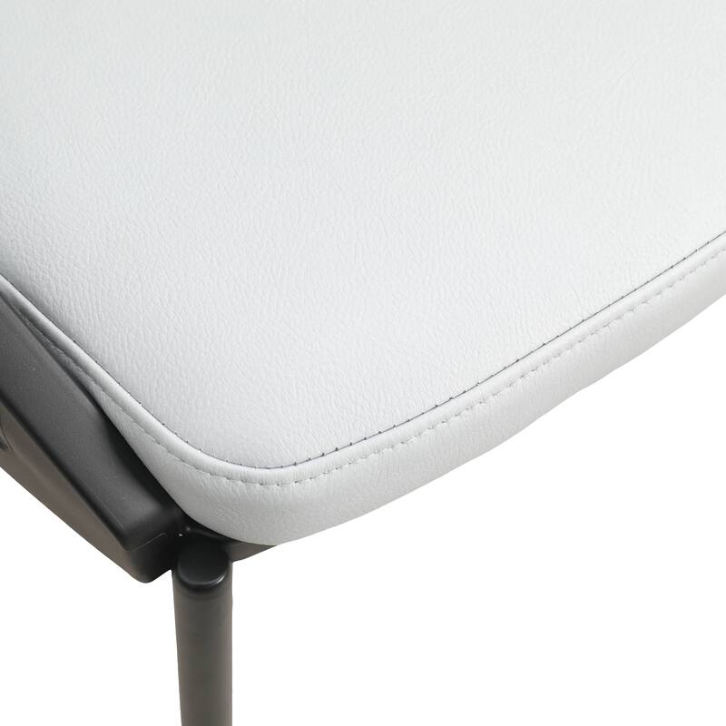 Urbane Dining Chair in Vinyl Fabric with Curved Back and Stainless Steel Legs Set of 2