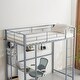 preview thumbnail 12 of 14, Twin Metal Loft Bed with Desk, Shelves, Ladders and Guardrails - Noise-Free