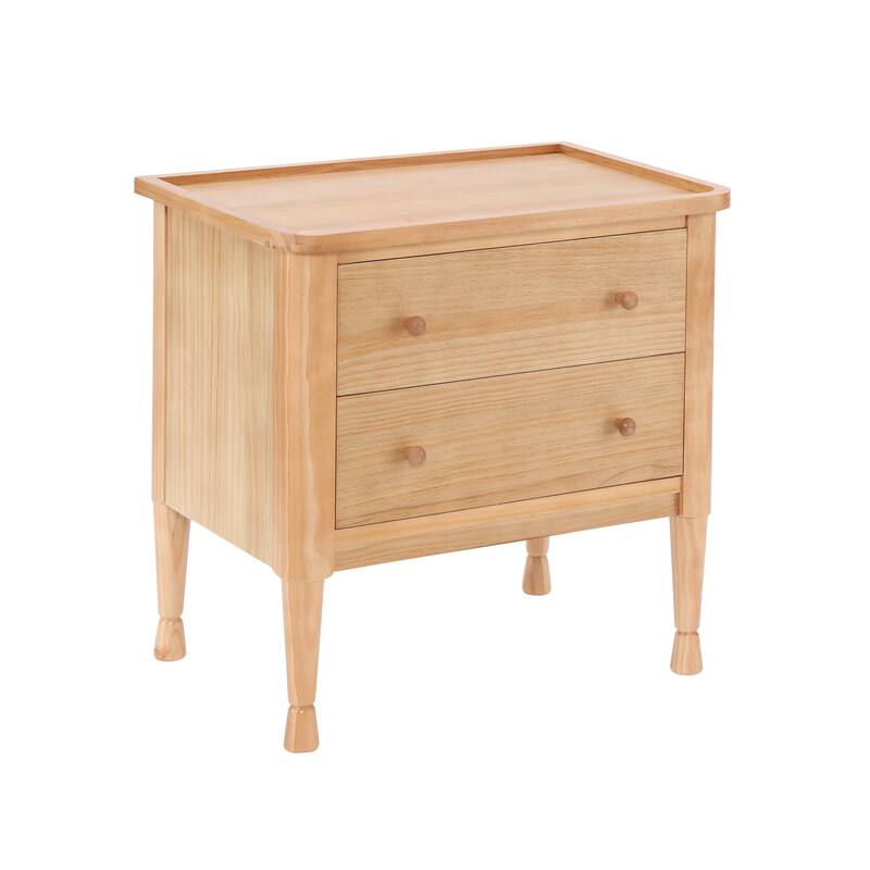 Christopher Knight Home - Modern Minimalist 23.62" Nightstand with Roller Glide Drawers & Tray Top, Versatile Home Use