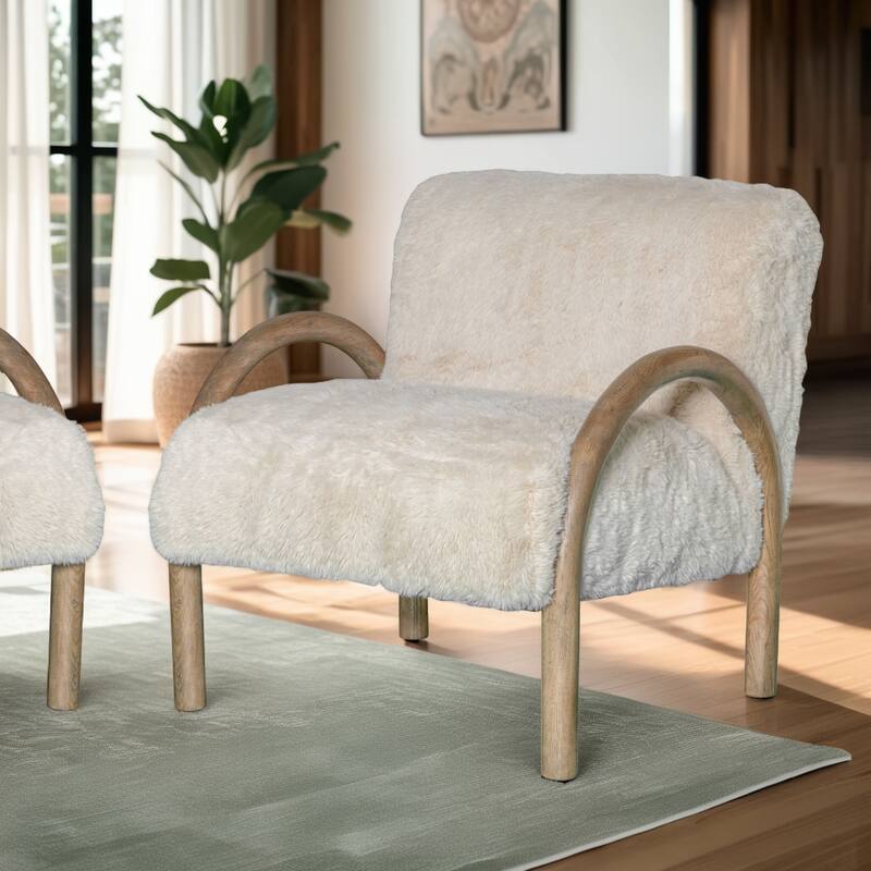 Rae Modern Retro Accent Chair - Alpine Fluff