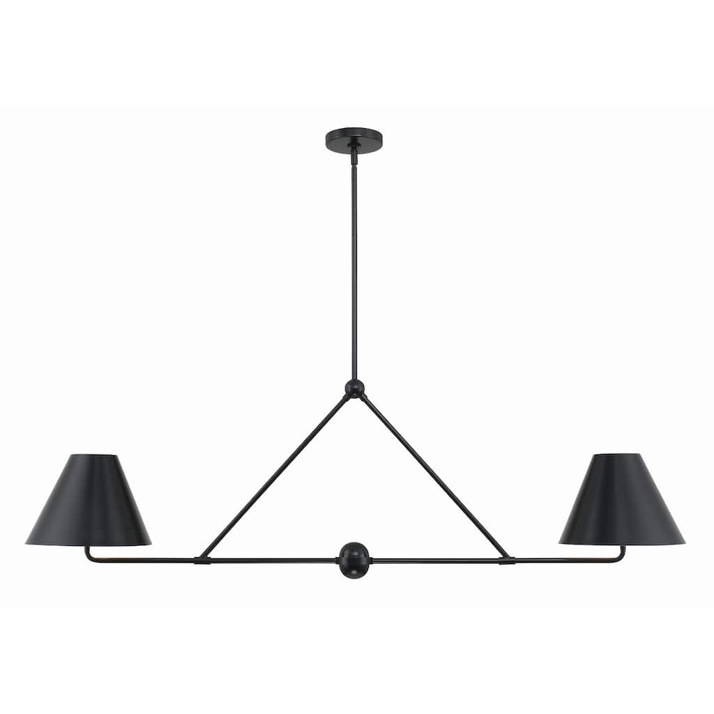 Xavier 4 Light Matte Black Chandelier - 54"W x 17"H x 10"D