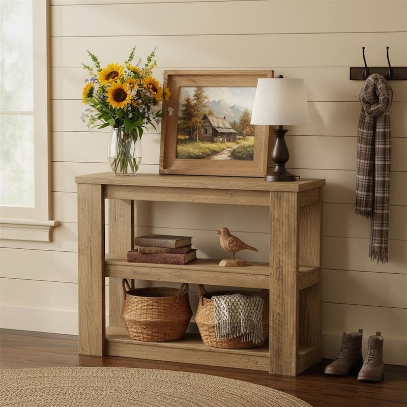 41.34-Inch Console Table with Storage Shelves - 41.34" L x 11.81" W x 31.5" H