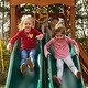 preview thumbnail 4 of 9, Gorilla Playsets Avalon Wood Swing Set with Vinyl Canopy Roof and Dual Slides - Amber
