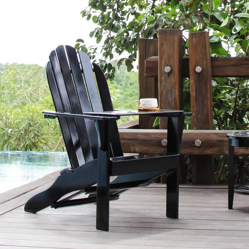 Cambridge Casual Alston Outdoor Wood Adirondack Chairs - Black