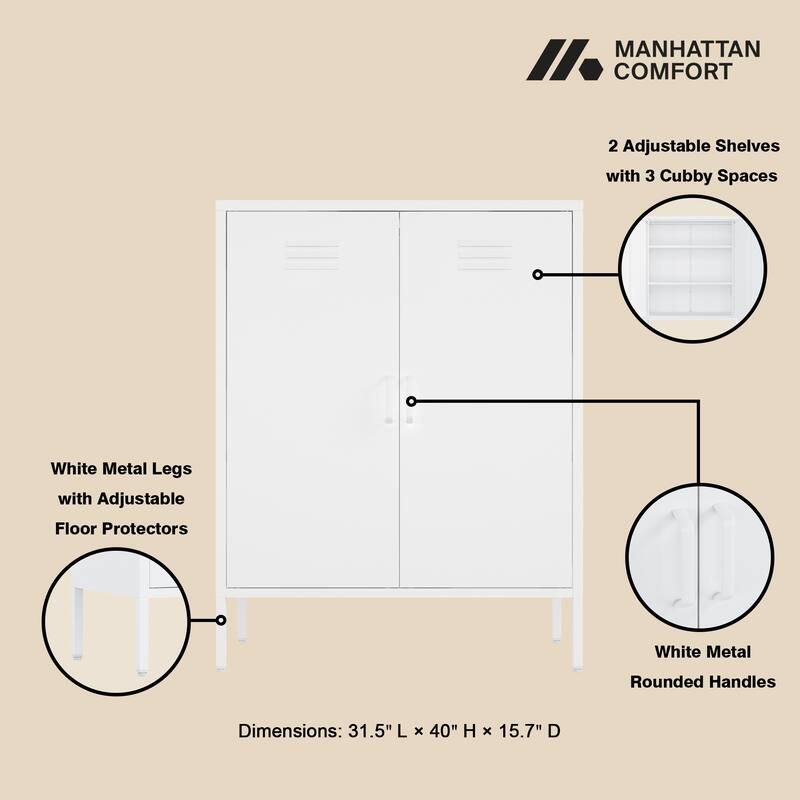 Manhattan Comfort Naomi 32" Metal Accent Cabinet