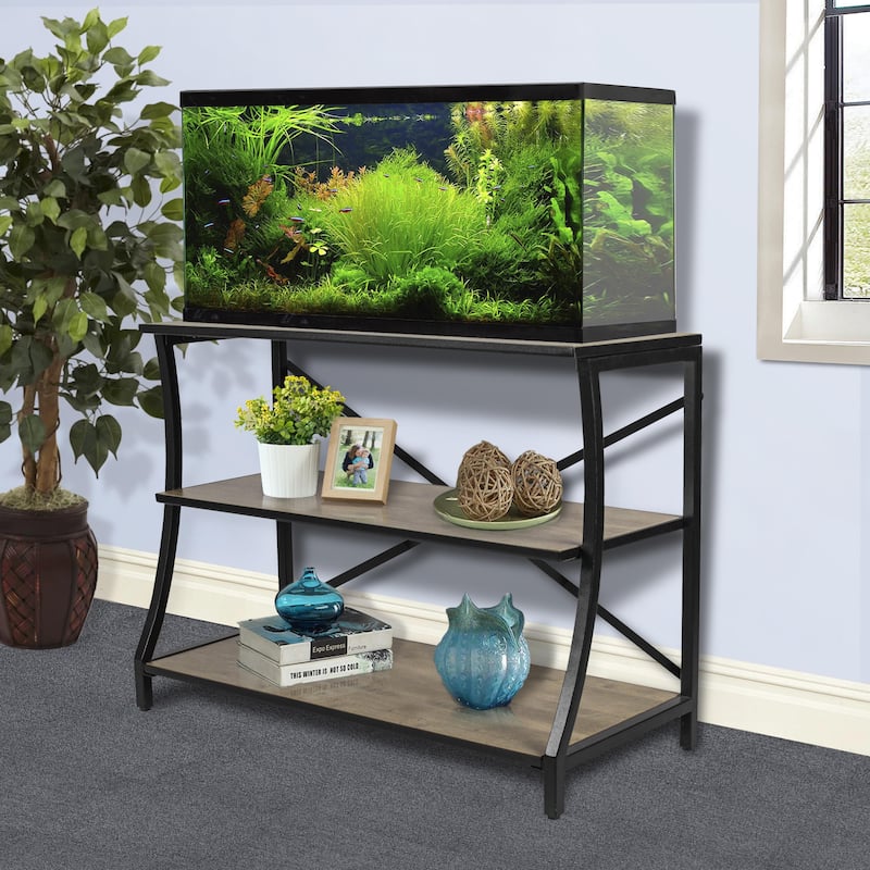 Aquatic Fundamentals 40/55 Gallon 3-Tier Aquarium Stand with Swerved Front Leg