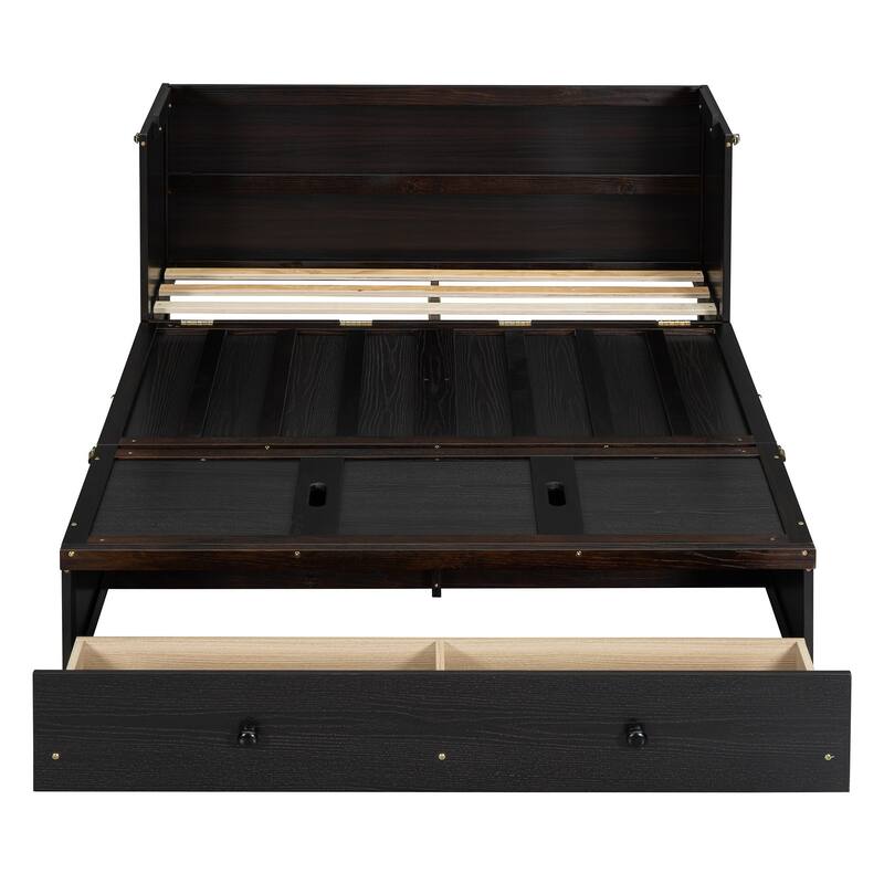 Murphy Bed Cabinet Wall Bed with Drawers and USB Port