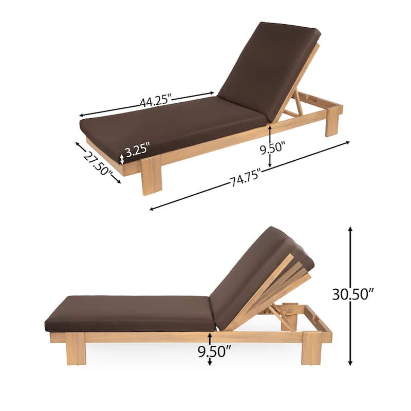 Christopher Knight Home - Sophia Outdoor Acacia Wood Chaise Lounge