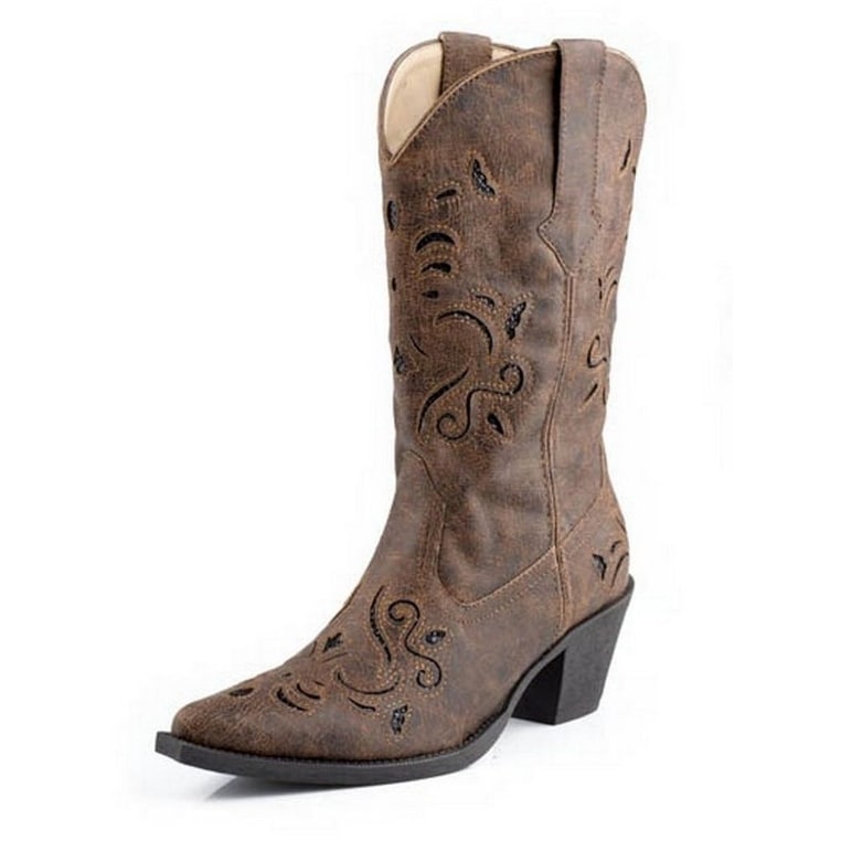 roper women's glitter underlay western boots