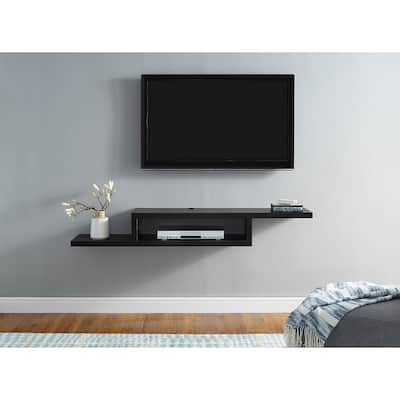 Asymmetrical Wall Mounted TV Console Entertainment Center Wall Decor Shelve Storage