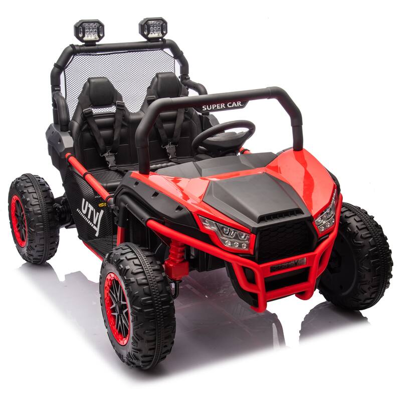 24V Ride On UTV for Kids with Parental Remote, Bluetooth, and LED Lights, 4-Wheel Suspension