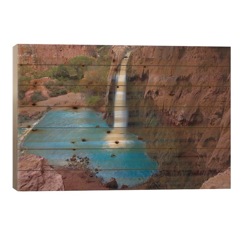 Havasu Falls, Grand Canyon, Arizona VII Print On Wood by Tim Fitzharris - Multi-Color - 18x26x1.5