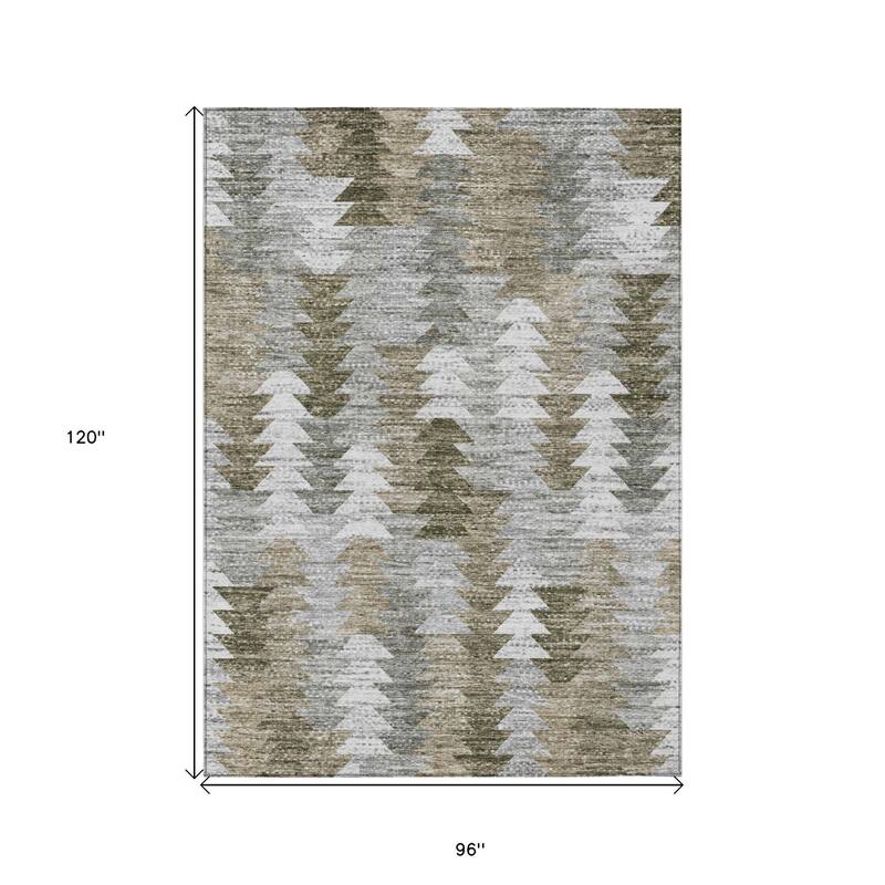 HomeRoots Geometric Transitional Rectangle Outdoor Rug