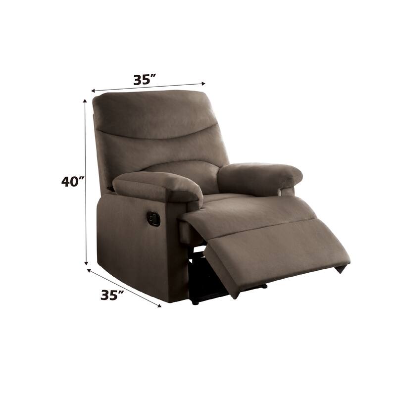 Light Brown Woven Fabric Motion Recliner - Brown