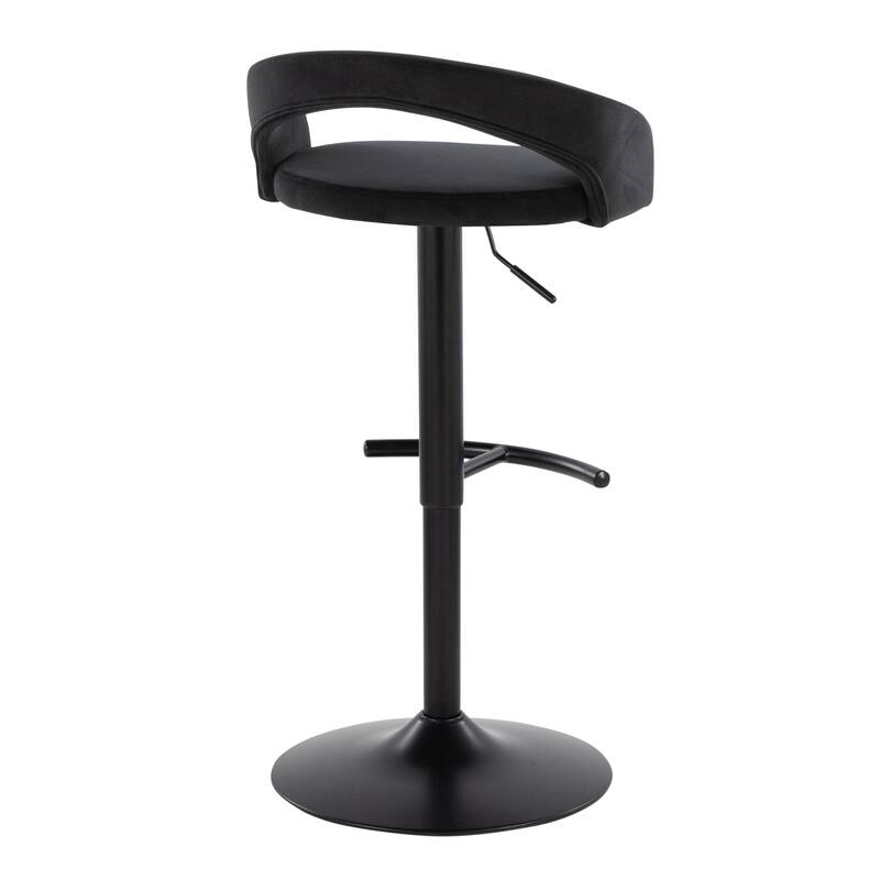 Grotto Upholstered Adjustable Barstool with Black Metal - Set Of 3
