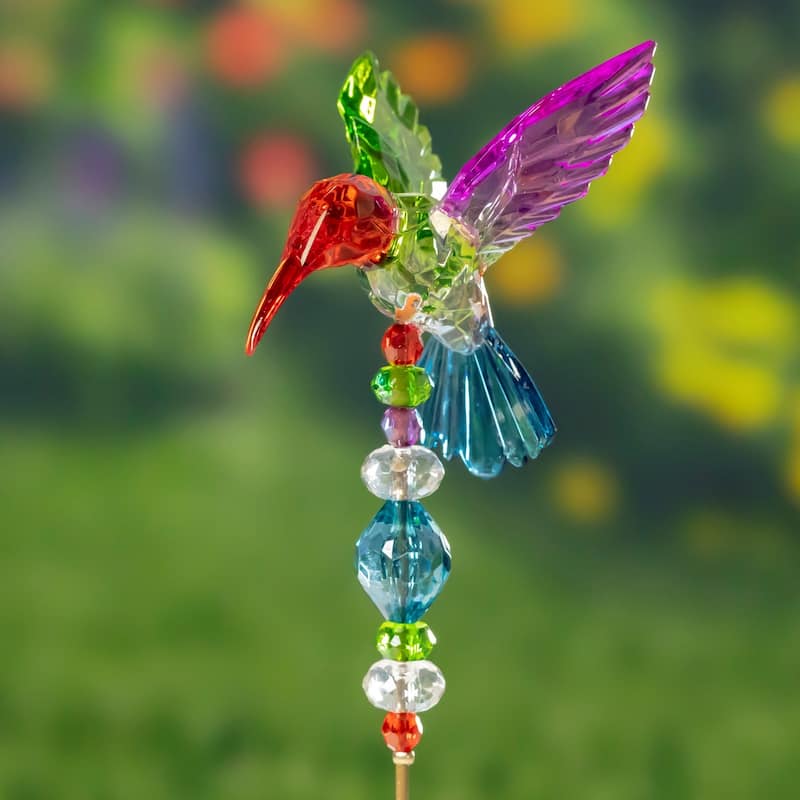 Set of 6 Acrylic Hummingbird Pot Stakes
