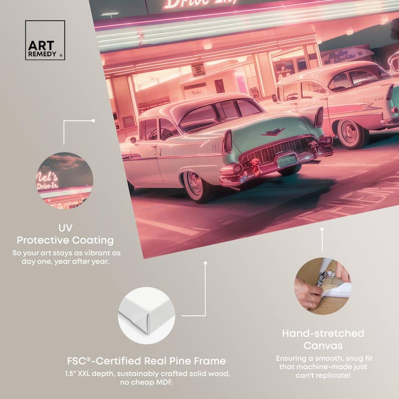 Drive In Stop Canvas by Art Remedy, Gallery Wrapped