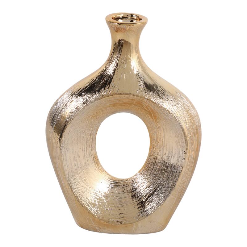 Modern Oval Ceramic Table Vase Cut-Out Design