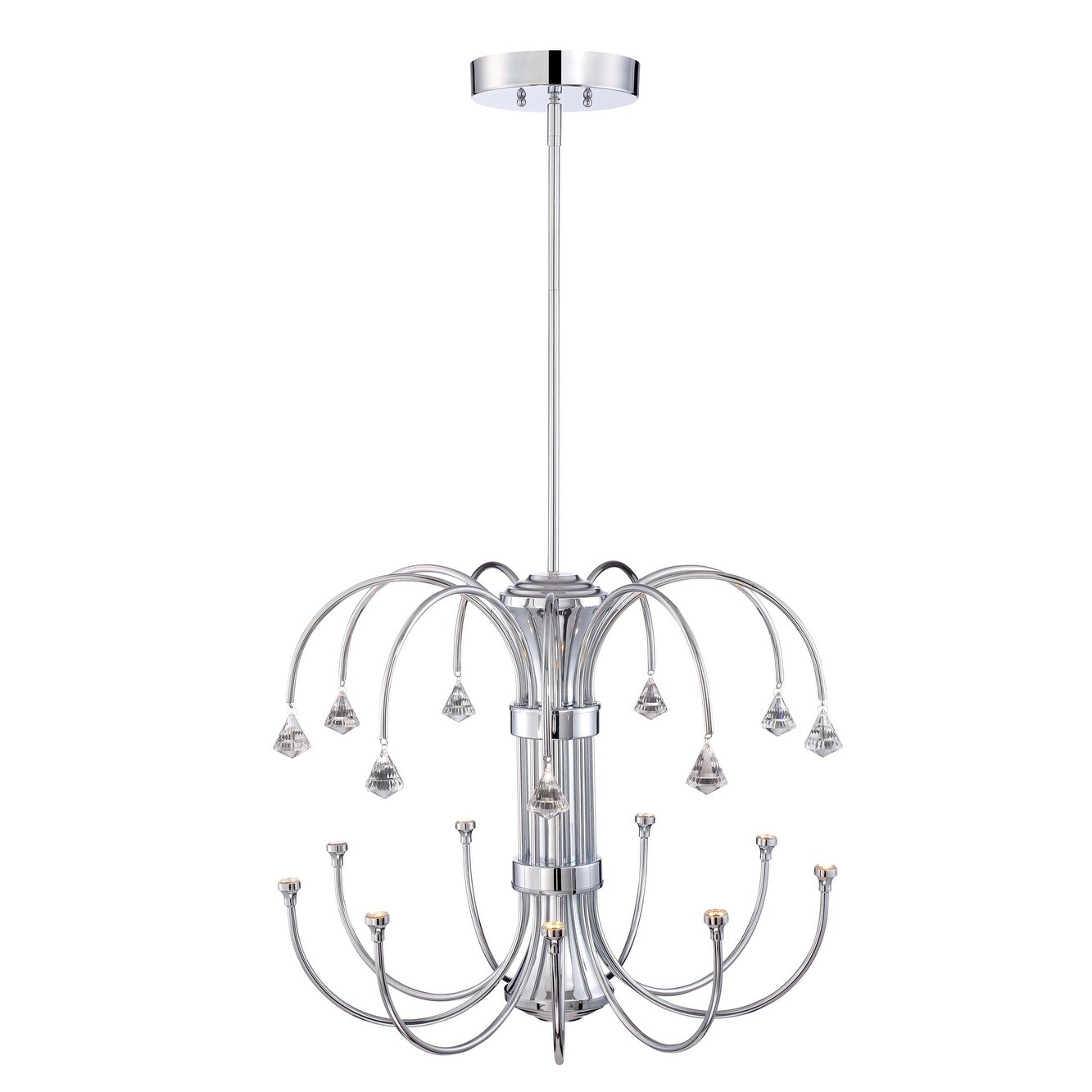 Designers Fountain LED85989  Galaxy 9 Light 1 Tier Crystal Chandelier - 23.75" Wide - Chandeliers For Bedrooms by Overstock.com